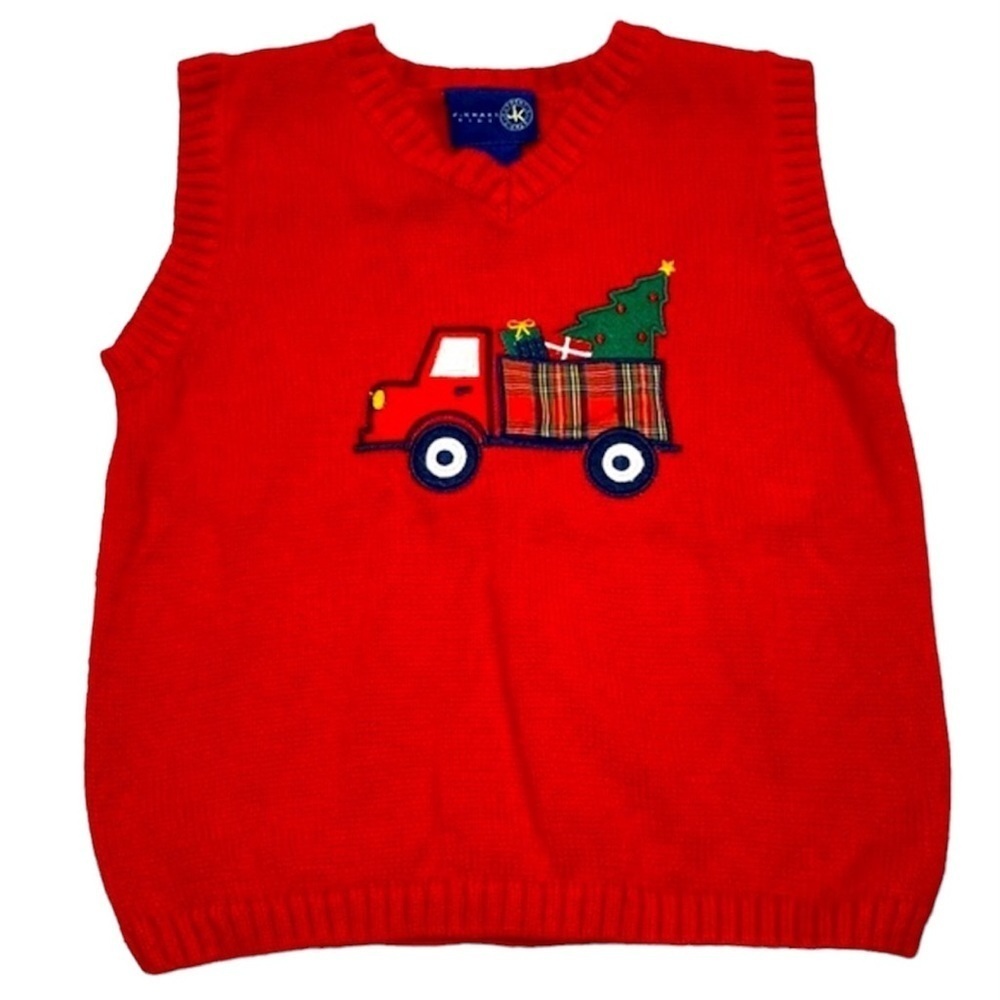 J. Khaki kids red Christmas knit top size 4